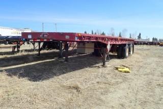 1988 Doepker Tandem Axle A-Train Flat Deck Lead and Pup Trailers. 11R24.5 Lead Tires, 11R22.5 Pup Tires, 20,000lbs Axles, Steel Dayton Wheels, CVIP Expired 03/18. VIN 2D9FDSA26J1016541(Lead VIN) 2D9FDSA37J1016542(Pup VIN). **LOCATED IN MILK RIVER**