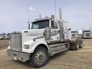 2016 Western Star 4900FA Tandem Axle Truck Tractor. Detroit DD16 560hp Diesel Engine, 18-Speed Transmission, Air Ride Suspension, 13,300lbs Front Axle, 46,000lbs Rear Axles, 11R24.5 Tires, 237" W/B, Aluminum Budd Wheels, 48" Flat Top Sleeper, Sliding Fifth-Wheel Hitch, Engine Heater, Double Lockups, Showing 321,576kms and 7,601hrs, CVIP Expires 05/19. VIN 5KJJAED15GPGW2861. **LOCATED IN SEXSMITH**