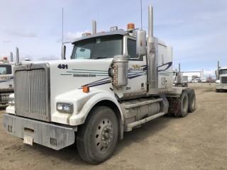2016 Western Star 4900FA Tandem Axle Truck Tractor. Detroit DD16 550hp Diesel Engine, 18-Speed Transmission, Air Ride Suspension, 13,300lbs Front Axle, 46,000lbs Rear Axles, 11R24.5 Tires, 237" W/B, Aluminum Budd Wheels, 48" Flat Top Sleeper, Sliding Fifth-Wheel Hitch, Engine Heater, Double Lockups, Showing 370,163kms and 8,574hrs, CVIP Expires 07/19. VIN 5KJJAED17GPGS2037. **LOCATED IN SEXSMITH**