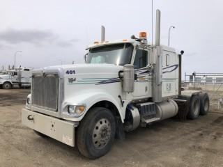 2015 International 9900iSFA Eagle Tandem Axle Truck Tractor. Cummins ISX 550hp Diesel Engine, 18-Speed Transmission, 13,220lbs Front Axle, 40,000lbs Rear Axles, 11R24.5 Tires, 246" W/B, Aluminum Budd Wheels, Air Ride Suspension, 51" Sleeper, Sliding Fifth-Wheel, Gardner Denver TC5DL9L 400 CFM, Blower, Engine Heater, Showing 413,425kms and 10,246hrs, CVIP 09/19. VIN 3HSDMAPR3FN658427. **NOTE: NO DIFF LOCKS, LOCATED IN SEXSMITH**