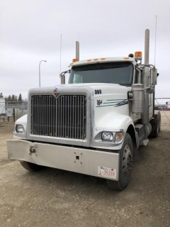 2015 International 9900iSFA Tandem Axle Truck Tractor. Cummins ISX 550hp Diesel Engine, 18-Speed Transmission, 13,220lbs Front Axle, 40,000lbs Rear Axles, 11R24.5 Tires, 246" W/B, Aluminum Budd Wheels, Air Ride Suspension, 51" Sleeper, Sliding Fifth-Wheel, Wet Kit, Engine Heater, Showing 468,193kms and 10,655hrs, CVIP Expires 09/19. VIN 3HSDMAPR5FN658419. **NOTE: DAMAGE TO RIGHT FRONT BUMPER, LOCATED IN SEXSMITH**