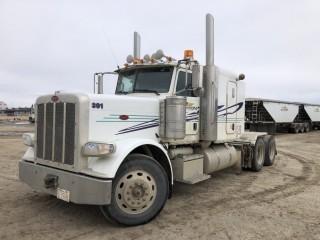 2014 Peterbilt 388 Tandem Axle Truck Tractor. Paccar MX 485hp Diesel Engine, 18-Speed Transmission, 13,221lbs Front Axle, 40,000lbs Rear Axles, 11R24.5 Tires, 246" W/B, Aluminum Budd Wheels, Air Ride Suspension, 48" Flat Top Sleeper, Engine Heater, Double Lockups, Showing 508,364kms. VIN 1XPWDP9X4ED230825. **LOCATED IN SEXSMITH**