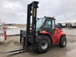 2013 Manitou M50.4 11,000lbs Capacity Rough Terrain Diesel Forklift. 2-Stage Mast, Side Shift, Cab, 18-22.5 Front Tires, 340/80R18 Rear Tires,  52" Forks w/ Fork Shift, Showing 2,789hrs. SN 796435. *BEING USED FOR LOADOUT, CANNOT BE REMOVED UNTIL THUR. MAY 2 @ 2PM UNLESS RELEASED EARLY BY CENTURY-LOCATED SEXSMITH**