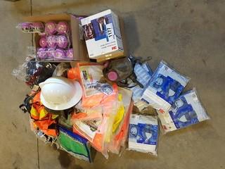 Lot of PPE including Protective Coveralls, 3M Masks and Filters, Reflective Vests, etc.** LOCATED IN SEXSMITH**