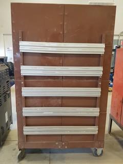 Mobile 24 Compartment Parts Organizers w/Contents including Brass Fittings, Electrical Connectors, Asst. Fasteners, Washers, etc. ** LOCATED IN SEXSMITH**