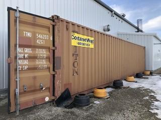 40' Sea Container. **CANNOT BE REMOVED UNTIL TUE. APRIL 30-LOCATED IN SEXSMITH**