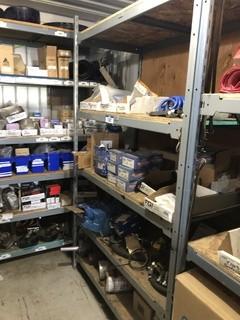 EZ-Rect Shelving Unit w/Contents including Asst. Parts, Hoses, etc. ** MUST BE REMOVED BY MON. APRIL 29 @ 5PM-LOCATED IN SEXSMITH**