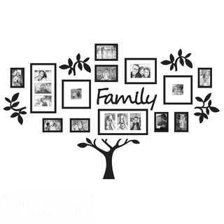 WallVerbs(TM) 19-Piece "Family" Tree Set in Black