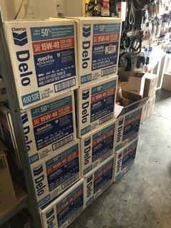 Lot Of 10 Cases Delo Sae15w-40, 3 Bags Ice Melt and 5 Cases Washer Fluid. ** MUST BE REMOVED BY MON. APRIL 29 @ 5PM-LOCATED IN SEXSMITH**