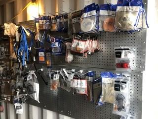 Contents of Metal Peg Board including Lights, Parts, etc. ** MUST BE REMOVED BY MON. APRIL 29 @ 5PM-LOCATED IN SEXSMITH**