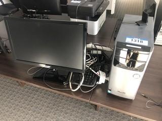 ASUS M32 Series Desktop Computer w/Samsung Flatscreen Monitor and Keyboard. **NOTE: NO HARDDRIVE, LOCATED IN SEXSMITH**