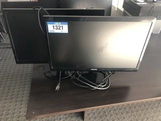 Lot of 2 Philips Flatscreen Monitors.  **LOCATED IN SEXSMITH**