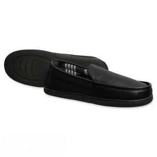 LOFT LIVING SIZE LARGE MEN'S MEMORY FOAM MANCHESTER MOCCASIN IN BLACK                               