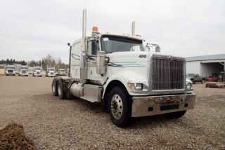 2015 International 9900iSFA Tandem Axle Truck Tractor. Cummins ISX 550hp Diesel Engine, 18-Speed Transmission, 13,220lbs Front Axle, 40,000lbs Rear Axles, 246" W/B, Air Ride Suspension, 51" Sleeper, Sliding Fifth-Wheel, APU, Blower, Showing 517,022kms and 9,666hrs, CVIP Expires 09/19. VIN 3HSDMAPR2FN658426. **LOCATED IN MILK RIVER**