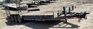 2010 PJ Trailers Tridem Car Carrier Trailer, C/W Ball Hitch, Tail, Flip Up Ramps. S/N 4P5C82836A1139714