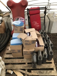 Lot of Truck Parts, Mechanics Creepers, ATF, Windshield Wash. **LOCATED IN SEXSMITH*