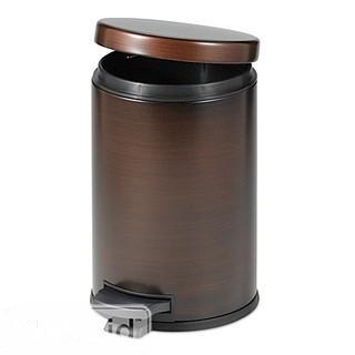 INDIA INK OIL RUBBED 4-1/2-LITRE BATH STEP ON TRASH CAN IN BRONZE