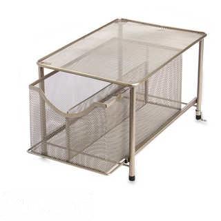 .ORG LARGE UNDER THE SINK MESH SLIDE-OUT CABINET DRAWER WITH SHELF IN MATTE NICKEL