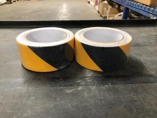 (15) Rolls of 2" x 5m. Black & (15) Rolls of 2" x 5m. Black & Yellow Anti-Slip Adhesive Tape.