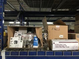 Lot of Vapour Lamps and House Light Bulbs.