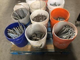 6 Buckets of Miscellaneous Bolts, Screw and Nails.