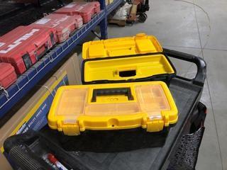 Lot of (2) Plastic Tool Boxes 15" x 7".