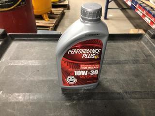 Box of (16) SAE 10w-30 Performance Plus Oil, 1L Bottles.