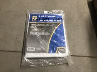 Lot of Approx. (15) Power Fist Poly Tarp 8' x 10'.