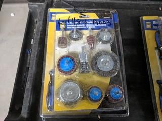 Lot of (2) 10 Piece Wire Brush/Flapper Wheel Set and 10 Piece Screw Driver Set.