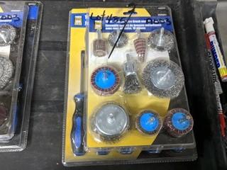 Lot of (2) 10 Piece Wire Brush/Flapper Wheel Set and 10 Piece Screw Driver Set.