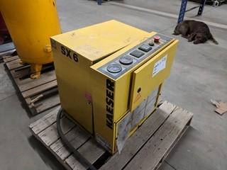 Kaeser SX6 Rotary Screw Air Compressor w/Stand Up Air Tank.