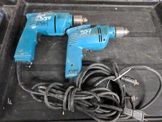 Lot of (2) Makita Corded 1/2" Drills.