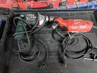 Lot of (2) Metabo and Milwaukee Corded Drills.