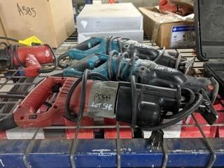 Lot of (1) Milwaukee and (2) Makita Corded Reciprocating Saws.