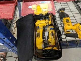 Dewalt (2) DW960 Cordless Right Angle Drills c/w (2) Batteries and (1) Charger.