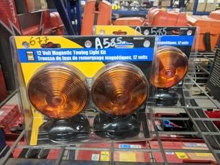 Lot of (2) 12V Magnetic Tow Light Kits.