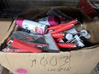 Lot of Assorted Paint Roller, Paint Brushes and Paint.