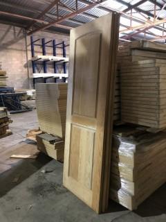 Selling Off Site: Lot of (3) Two Panel Fir Doors 80" x 28" x 1 3/8".