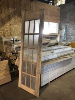 Selling Off Site: Lot of (4) Oak 15 Light Panel Doors 80" x 28" x 1 3/8".