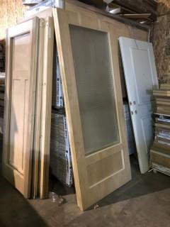 Selling Off Site: Lot of (2) Maple French Doors 84" x 36" x 1 3/8".