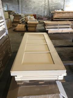 Selling Off Site: Lot of (5) Four Panel Shaker Doors Various Sizes.