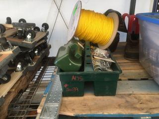 Lot of Assorted Fasteners, Wire & Rope.