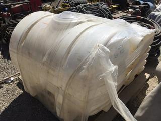 Lot of (2) Plastic Water Storage Tanks c/w Assorted Spades.