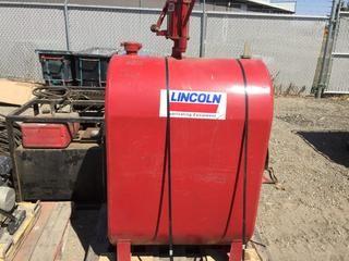 Lincoln Lube Equipment 400L Oil/Fuel Storage Tank c/w Manual Pump.