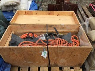 Lot of Roofing Harness, Rope & Roof Anchors.