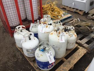 Lot of (9) Barbeque Propane Tanks.