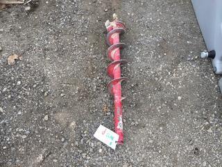 Lot of 6", 5" Two Man Post Hole Auger Bits and 8" Ice Auger Bit.