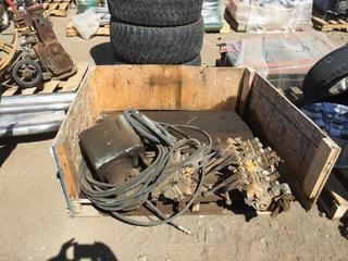 Lot of (2) Hydraulic Control Manifolds &  (1) Hydraulic Tank w/Electric Pump.