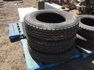 Lot of (3) Re-Tread Drive Tires 11R24.5.