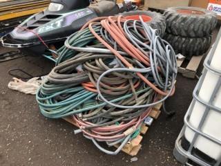 Lot of Assorted Lengths of 1/2" - 1" Garden Hose.